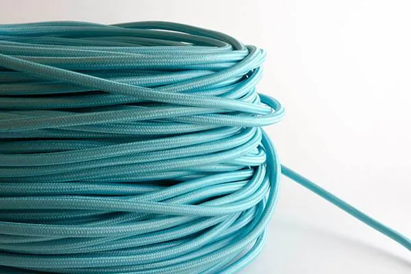 Aqua Fabric Cord by the Foot — Hangout Lighting LED Bulbs & Lamps  