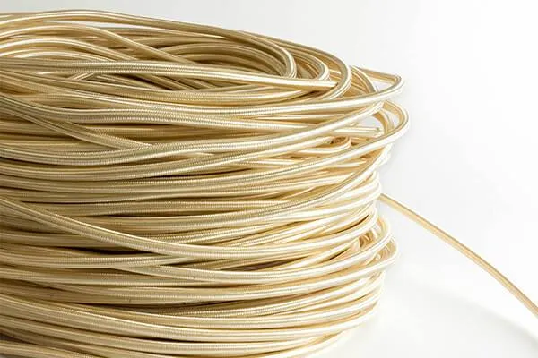 Champagne Fabric Cord by the Foot — Hangout Lighting LED Bulbs & Lamps  