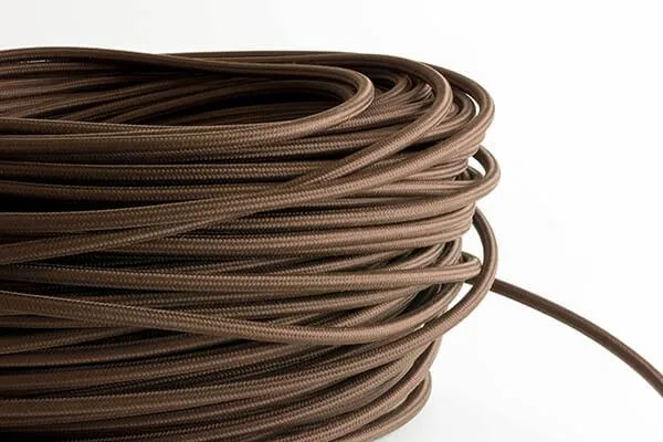 Brown Fabric Cord by the Foot — Hangout Lighting LED Bulbs & Lamps  