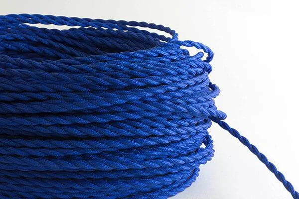 Cobalt Twisted Fabric Cord by the Foot — Hangout Lighting LED Bulbs & Lamps  