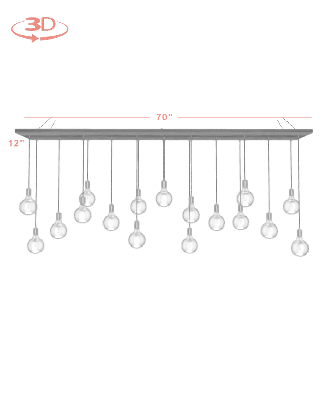 Wood Chandelier - 70" x 12": Design Your Own — Hangout Lighting LED Linear Lights  