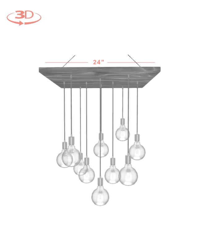 Wood Chandelier - 24" Square: Design Your Own — Hangout Lighting LED Pendant Lights  