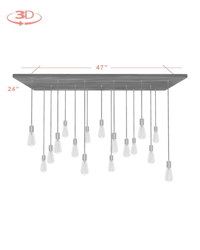 Wood Chandelier - 47" x 24": Design Your Own — Hangout Lighting LED Linear Lights  
