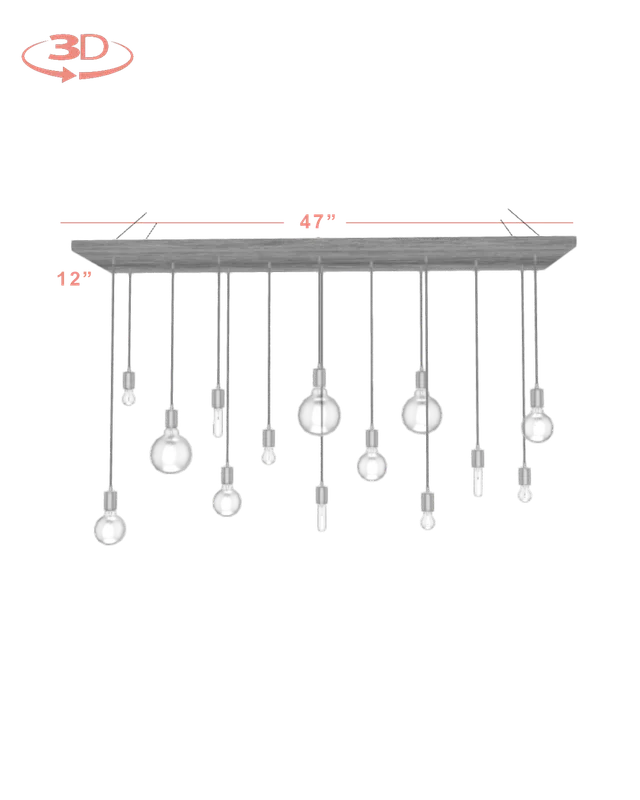 Wood Chandelier - 47" x 12": Design Your Own — Hangout Lighting LED Linear Lights  