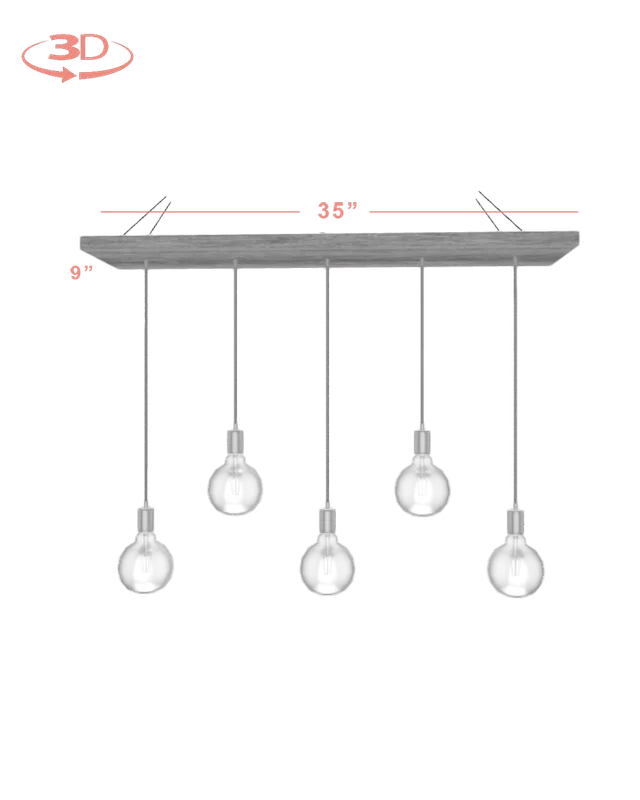 Wood Chandelier - 35" x 9": Design Your Own — Hangout Lighting LED Linear Lights  