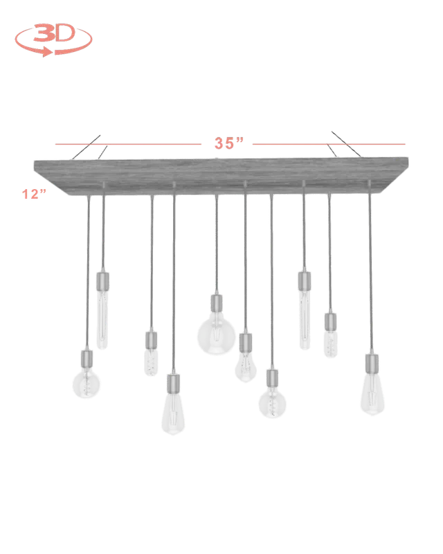 Wood Chandelier - 35" x 12": Design Your Own — Hangout Lighting LED Linear Lights  