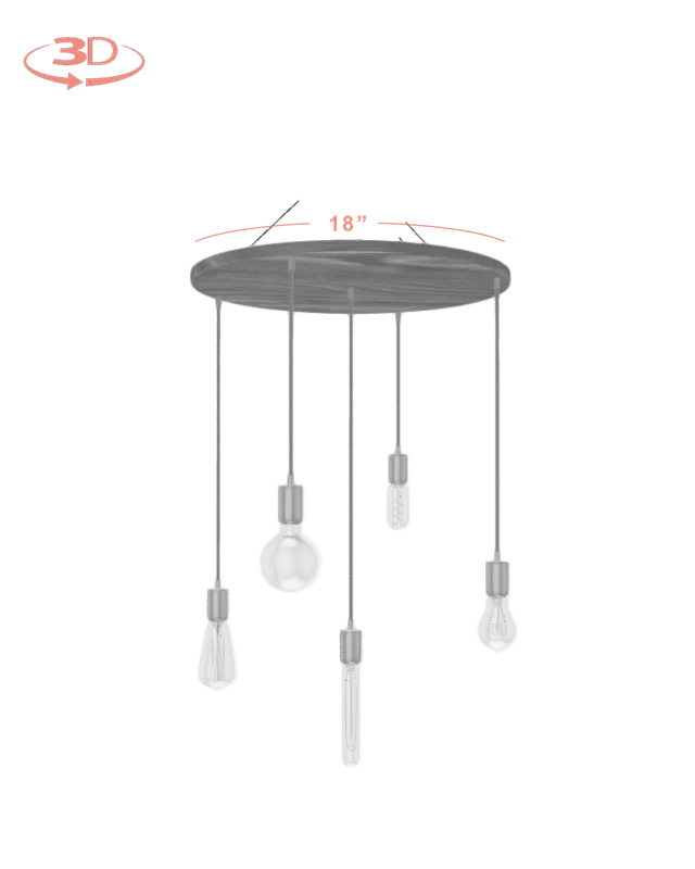 Wood Chandelier - 18" Round: Design Your Own — Hangout Lighting LED Pendant Lights  