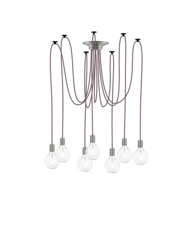 Swag Chandelier: Mauve and Nickel — Hangout Lighting LED Pendant Lights 4.0W 
