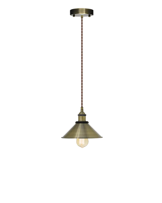 Single Pendant: Brown Twisted and Antique Shade — Hangout Lighting LED Pendant Lights 40.0W 