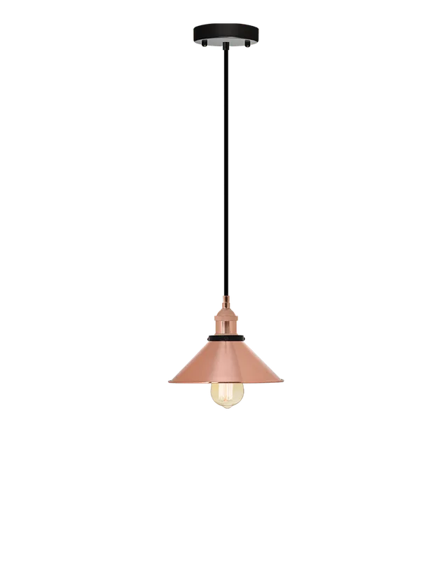 Single Pendant: Black and Copper Cone Shade — Hangout Lighting LED Pendant Lights 40.0W 