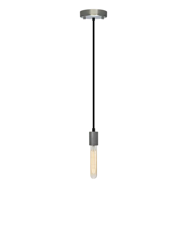 Single Pendant: Black and Steel — Hangout Lighting LED Pendant Lights 30.0W 