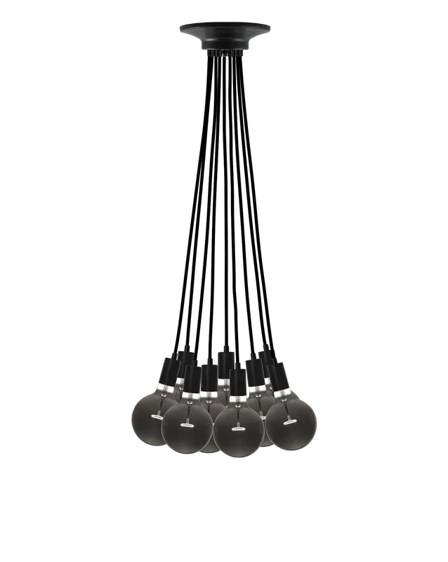 Cluster Chandelier - Even: Black with Smoke Bulbs — Hangout Lighting LED Pendant Lights 4.0W 