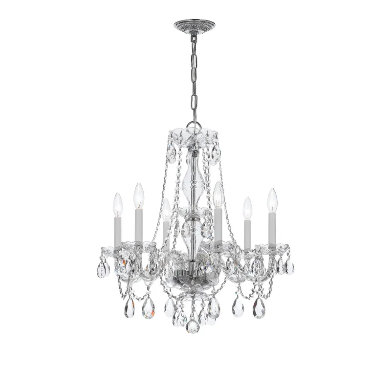 Traditional Crystal 23'' Chandelier — Crystorama Lighting LED Pendant Lights  