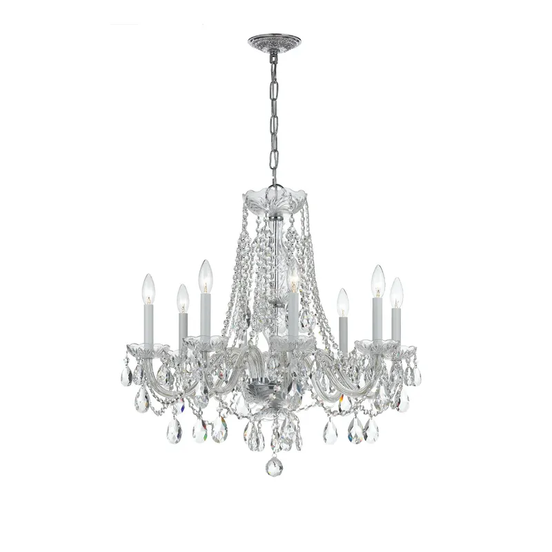 Traditional Crystal 26'' Chandelier — Crystorama Lighting LED Pendant Lights  
