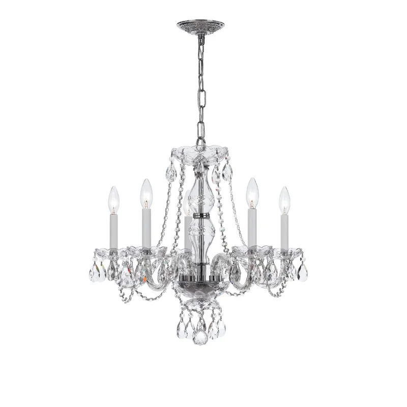 Traditional Crystal 21'' Chandelier — Crystorama Lighting LED Pendant Lights  