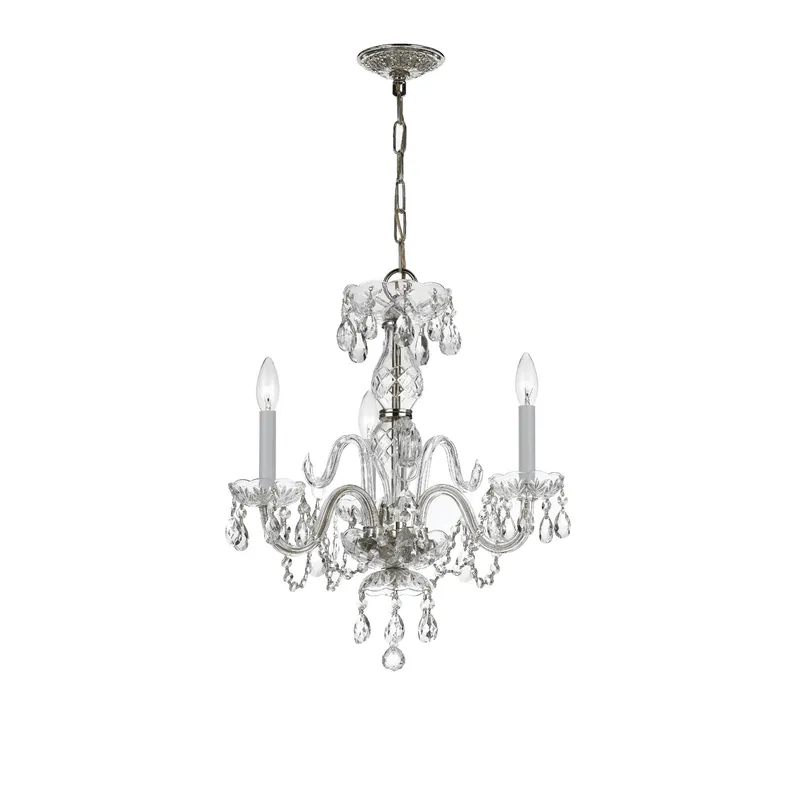 Traditional Crystal 16'' Chandelier — Crystorama Lighting LED Pendant Lights  