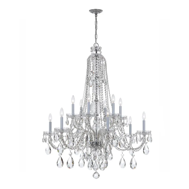 Traditional Crystal 37.5'' Chandelier — Crystorama Lighting LED Pendant Lights  