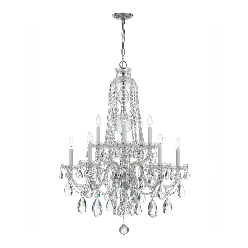 Traditional Crystal 32'' Chandelier — Crystorama Lighting LED Pendant Lights  