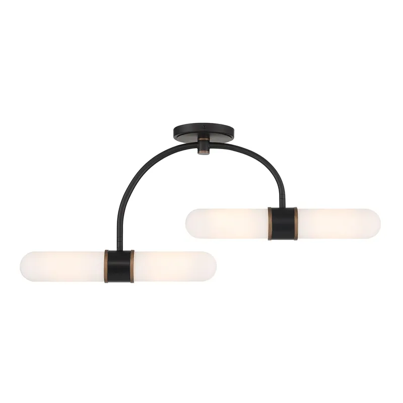 Capsule 34.25'' LED Semi Flush Mount — Crystorama Lighting LED Ceiling Lights  