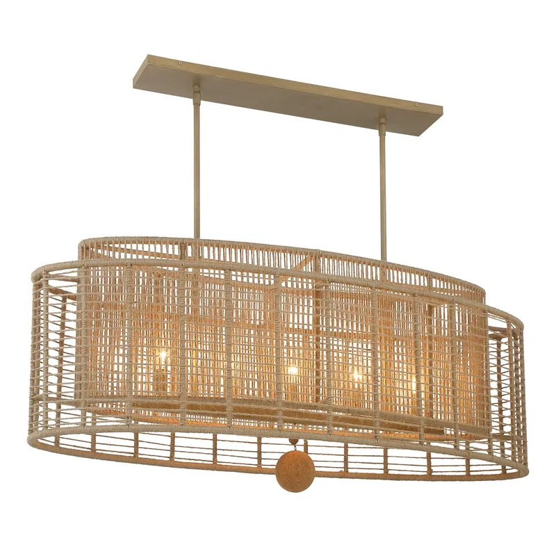 Jayna 41.75'' Linear Oval Chandelier — Crystorama Lighting LED Linear Lights  