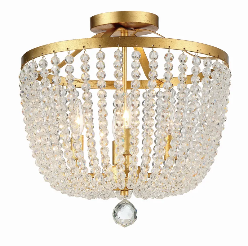 Rylee 16.5'' Semi Flush Mount — Crystorama Lighting LED Ceiling Lights  