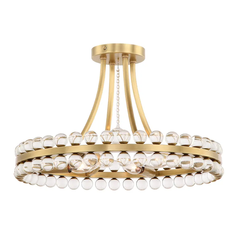 Clover 18.25'' Semi Flush Mount — Crystorama Lighting LED Ceiling Lights  