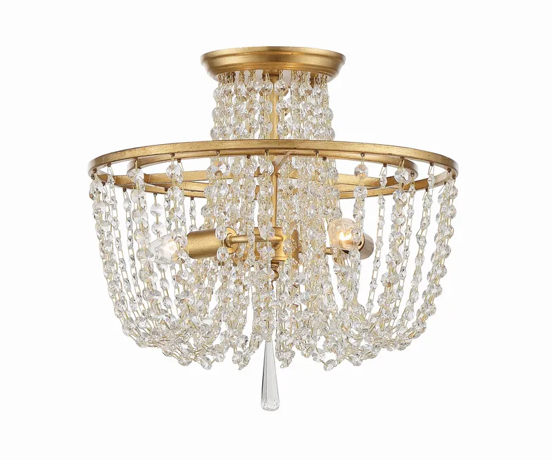 Arcadia 15'' Semi Flush Mount — Crystorama Lighting LED Ceiling Lights  