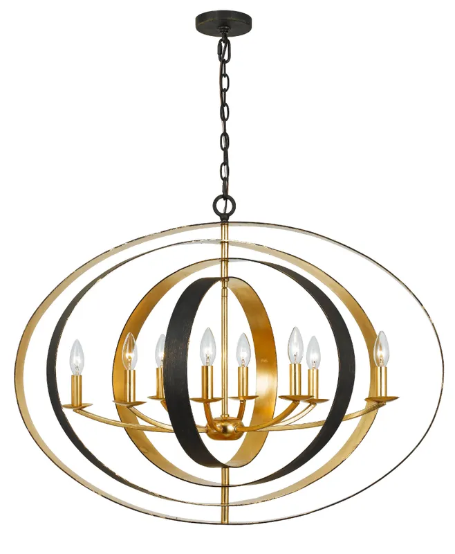 Luna 36'' Oval Chandelier — Crystorama Lighting LED Pendant Lights  