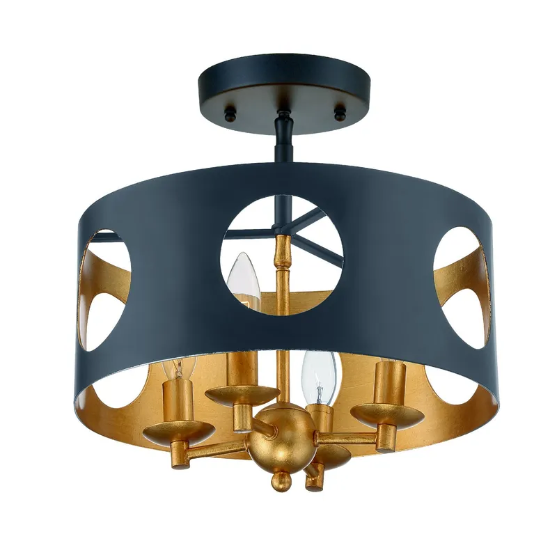 Odelle 14'' Semi Flush Mount — Crystorama Lighting LED Ceiling Lights  
