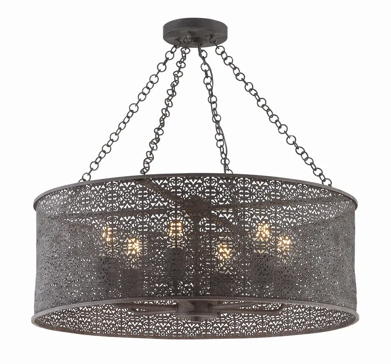 Jasmine 25'' Chandelier — Crystorama Lighting LED Pendant Lights  