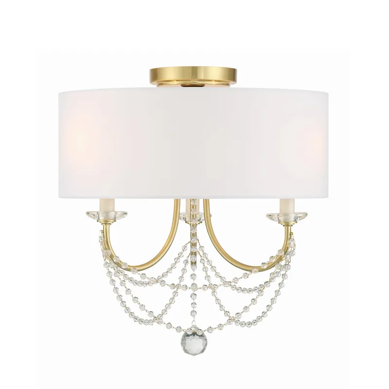 Delilah 15.75'' Semi Flush Mount — Crystorama Lighting LED Ceiling Lights  