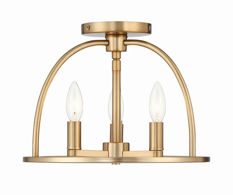 Abbott 13.75'' Semi Flush Mount — Crystorama Lighting LED Ceiling Lights  