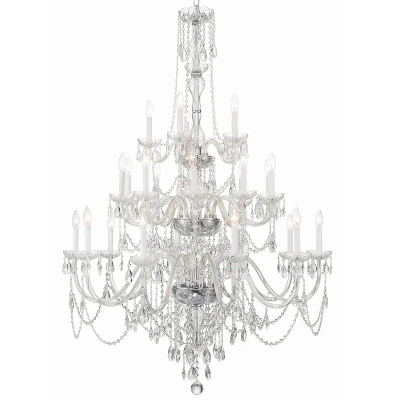 Traditional Crystal 45'' Chandelier — Crystorama Lighting LED Pendant Lights  