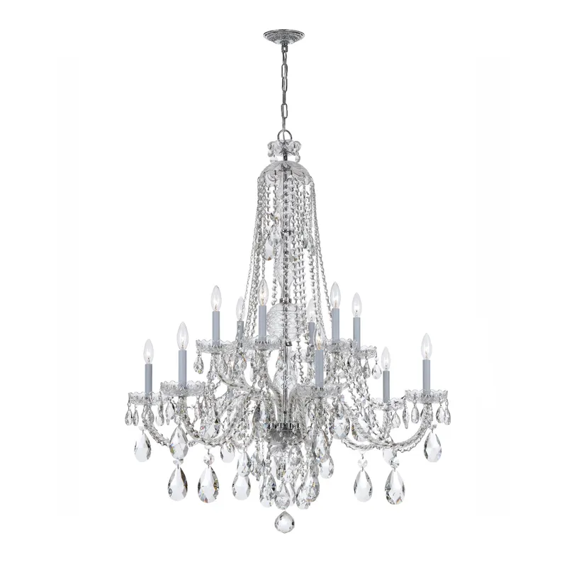 Traditional Crystal 42'' Chandelier — Crystorama Lighting LED Pendant Lights  