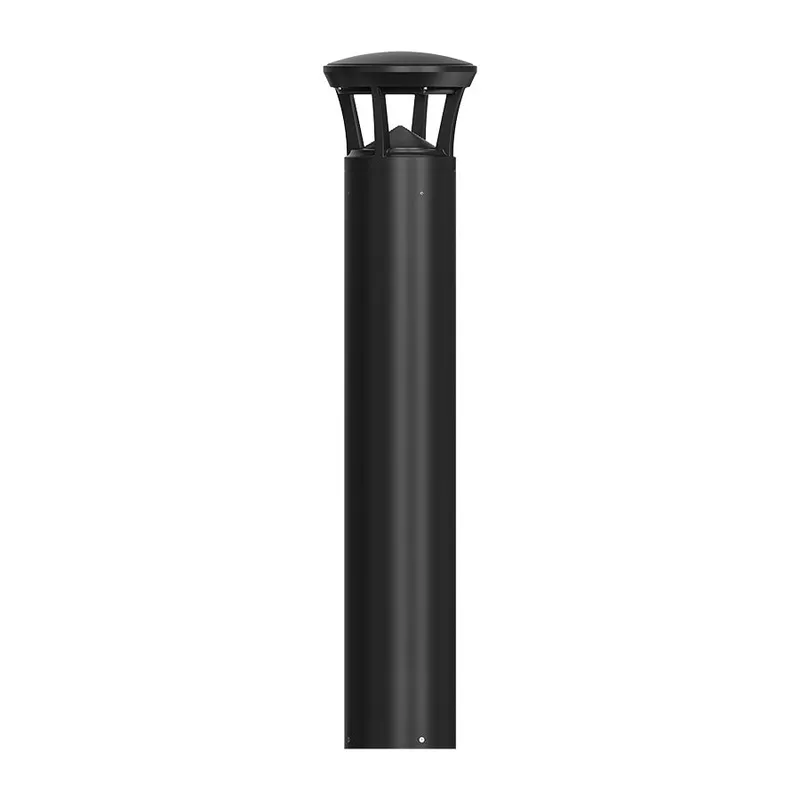 42" Round Bollard Black with Crown Top — American Lighting Systems LED Bollards & Pathway Lights 12.0W 3000K