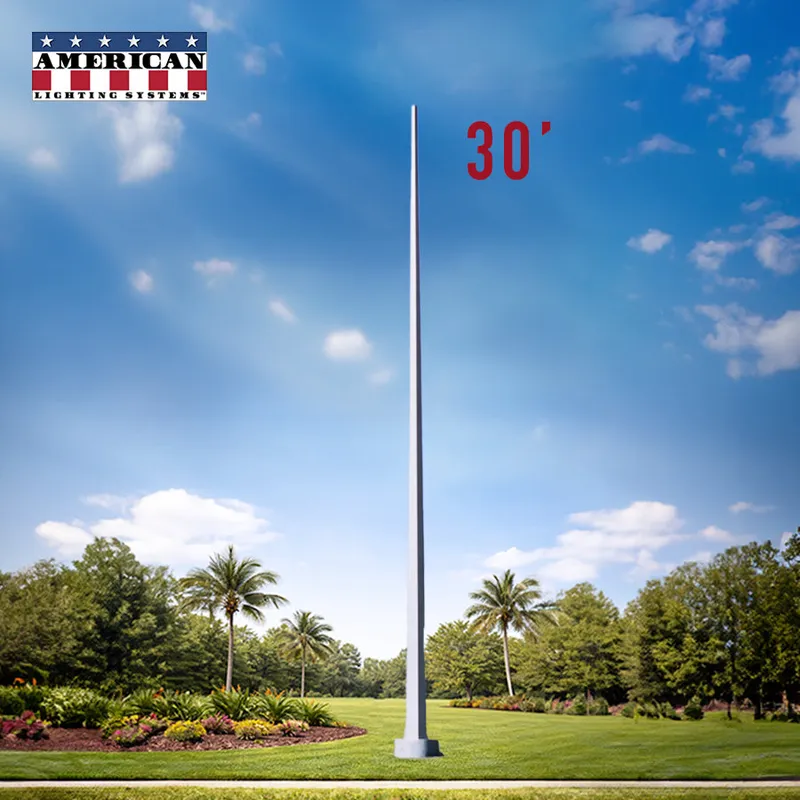 30 Foot Tapered Square Steel Anchor Base 11 Gauge — American Lighting Systems LED Linear Lights  