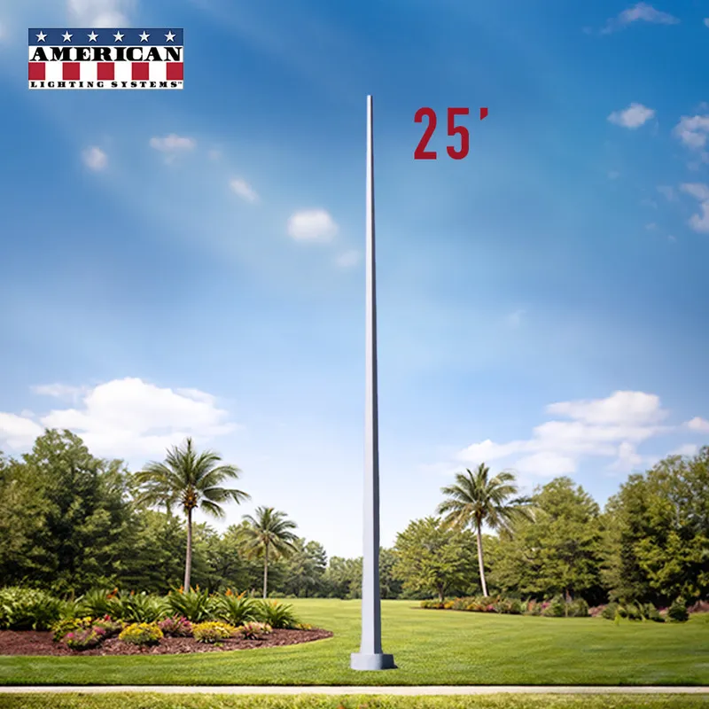 25 Foot Tapered Square Steel Anchor Base 11 Gauge — American Lighting Systems LED Linear Lights  