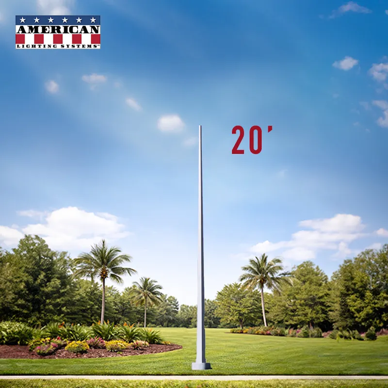 20 Foot Tapered Square Steel Anchor Base 11 Gauge — American Lighting Systems LED Linear Lights  