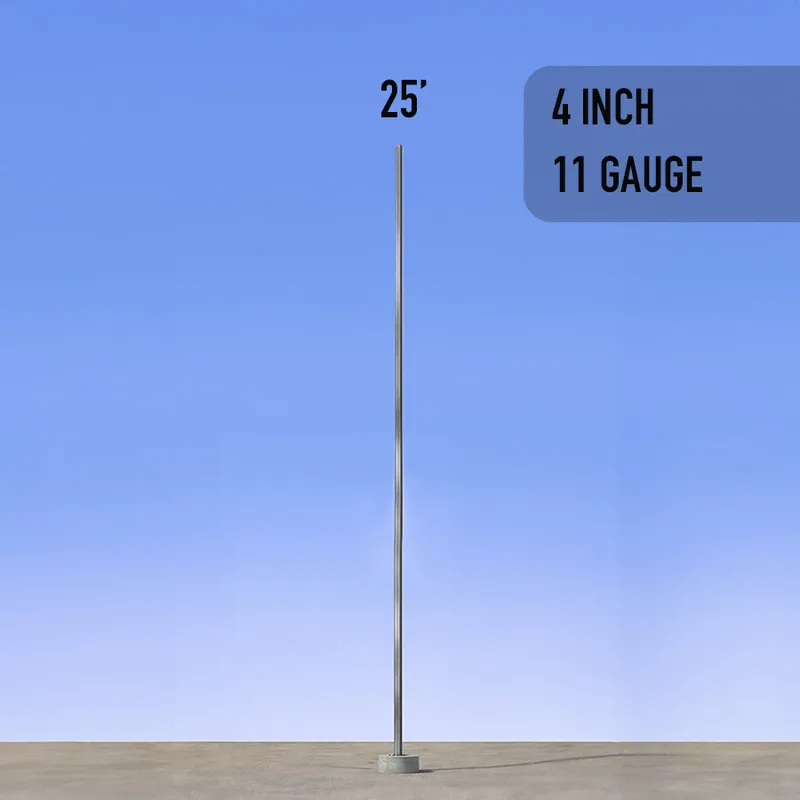 25 Foot Square Steel Light Pole Anchor Base 4in 11 Gauge — American Lighting Systems LED General Lighting  