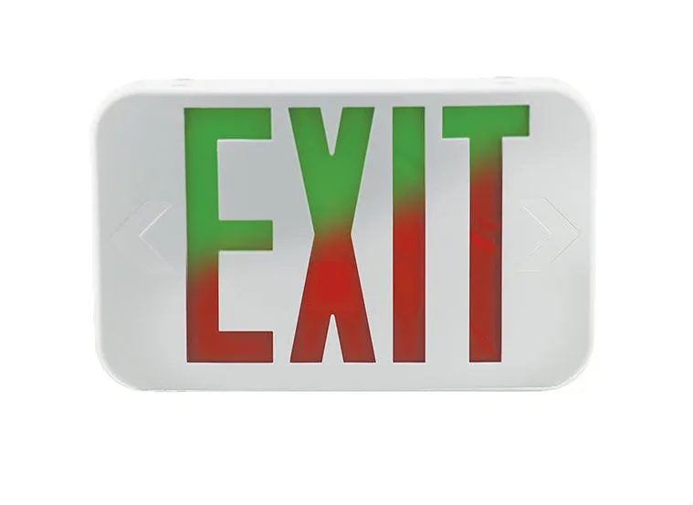 Standard Exit Sign Red/Green White Housing — American Lighting Systems LED Exit & Emergency  