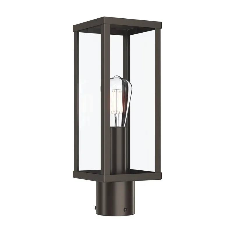 Ryle One-Light Post Mount Lantern with Clear Glass Panels — Progress Lighting LED Troffers & Panels  