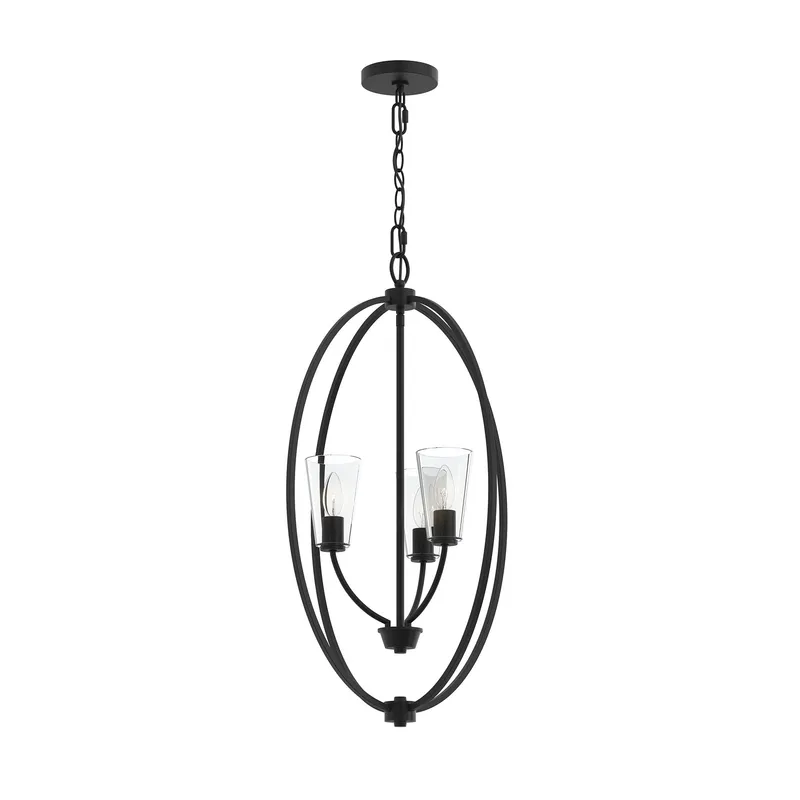 Jheni Three-Light Foyer Pendant with Clear Glass Shades — Progress Lighting LED Landscape Lights  