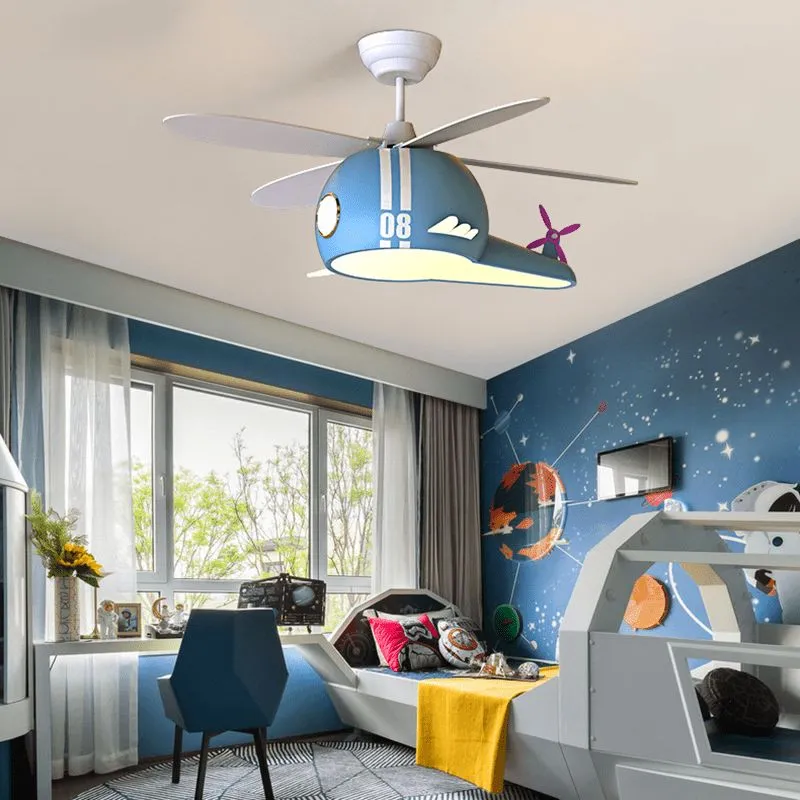 Kids Room Helicopter Ceiling Fan with Light - Art Deco Style — Zenduce Lighting LED Ceiling Lights  