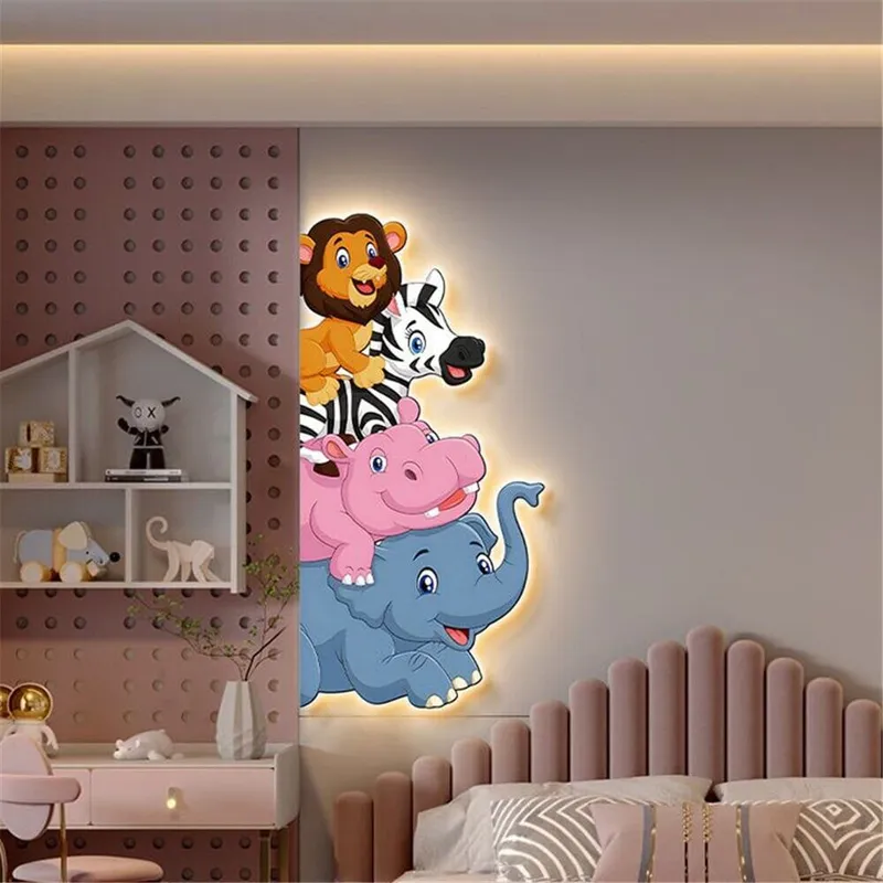 Animal Murals Led Wall Lamp With Plug Wire For Kids Room — Zenduce Lighting LED Wall Lights  