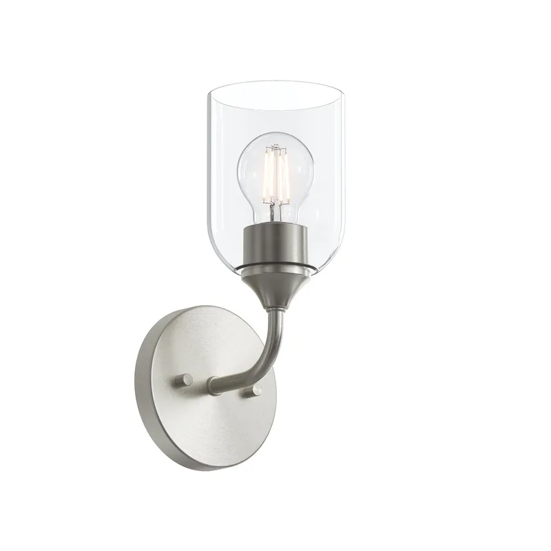 Ilia 1-Light Wall Sconce with Clear Glass Shade — Progress Lighting LED Wall Lights  