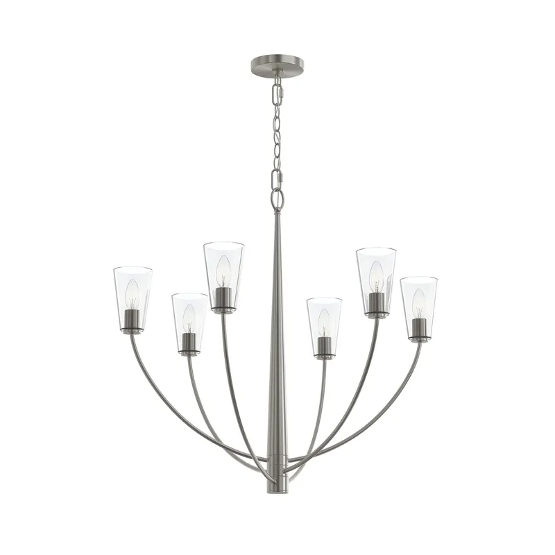 Jheni Six-Light Chandelier with Clear Glass Shades — Progress Lighting LED Landscape Lights  