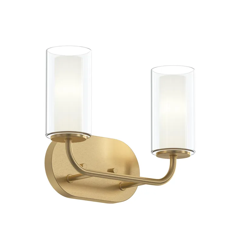 Mack Two-Light Vanity Light with Layered Glass Shades — Progress Lighting LED Wall Lights  