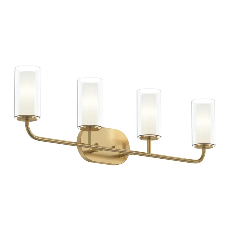 Mack Four-Light Vanity Light with Layered Glass Shades — Progress Lighting LED Wall Lights  