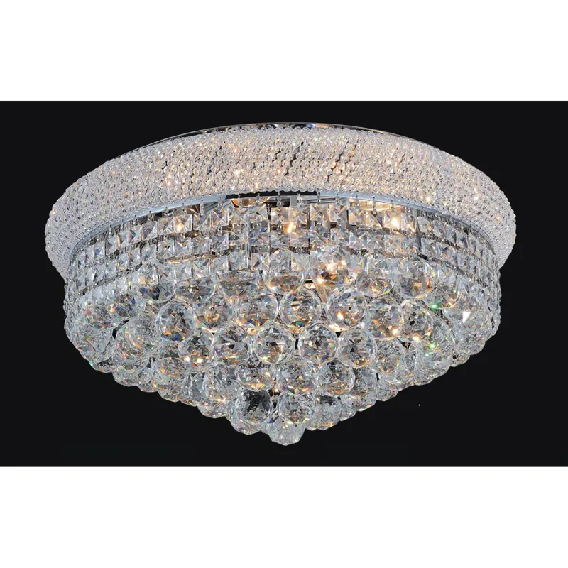 Empire Flush Mounts 13 Light Chrome Crystal — Modern Lights LED Ceiling Lights 60.0W 