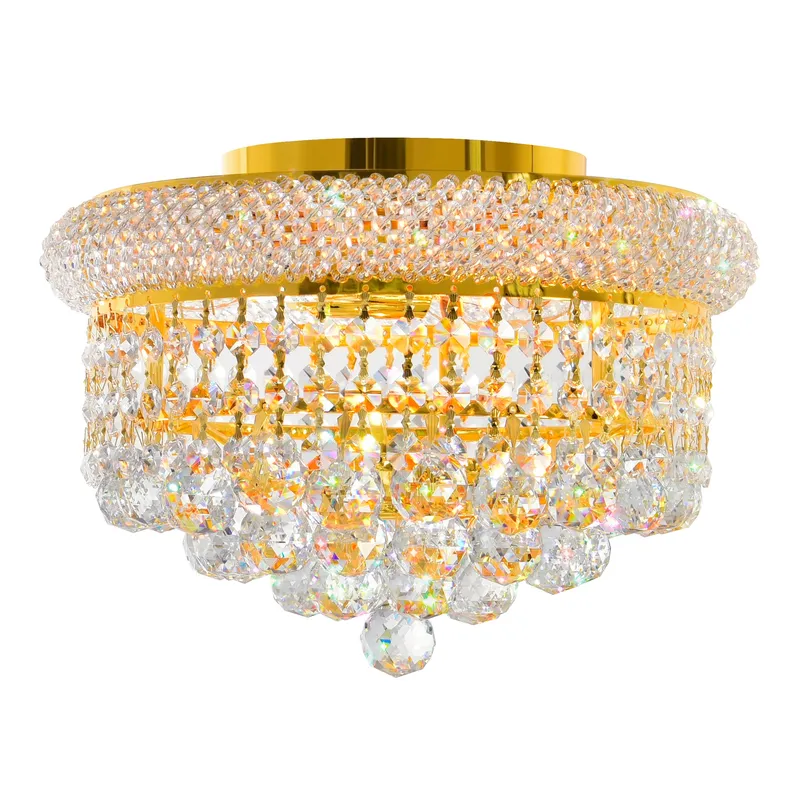 Empire Flush Mounts Gold Finish 3 Lights — Modern Lights LED Ceiling Lights 60.0W 